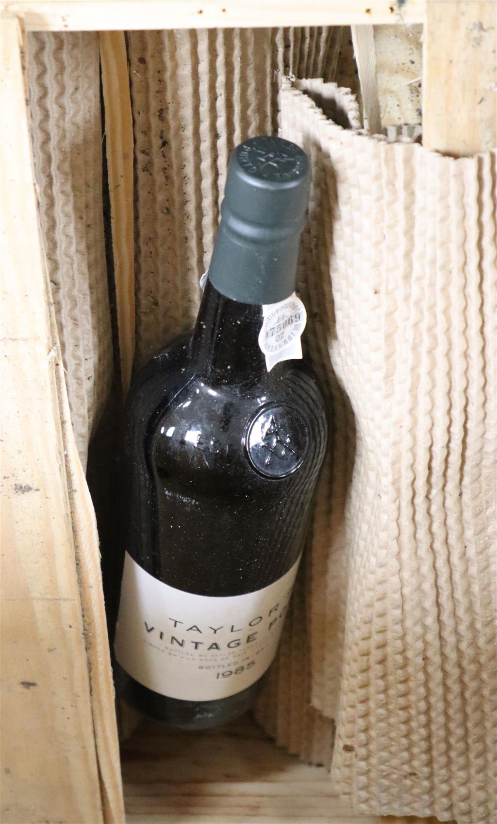 Six bottles of 1985 Taylors vintage Port